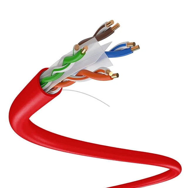 Alt view image 2 of 5 - DRIPSTONE CAT6 1000ft Bulk Ethernet Cable 23AWG Solid CCA UTP 0.57mm Red