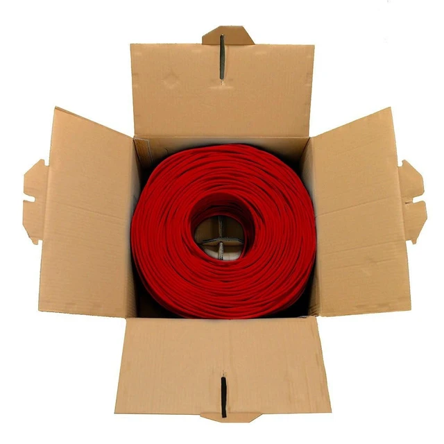 Alt view image 3 of 5 - DRIPSTONE CAT6 1000ft Bulk Ethernet Cable 23AWG Solid CCA UTP 0.57mm Red