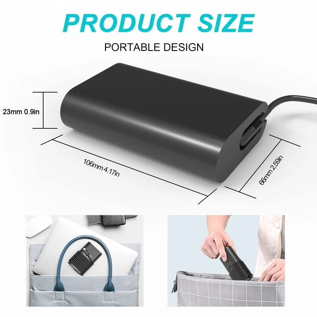 Alt view image 2 of 5 - 65W 45W USB C Laptop Charger Compatible with Dell Latitude 7420 5420 5520 5430 5440 7440 5450 5530 7330 7430 5540 5320 7320 9430 3450 3550 7410 2in1, XPS 13, Computer Type C AC Adapter Power Cord