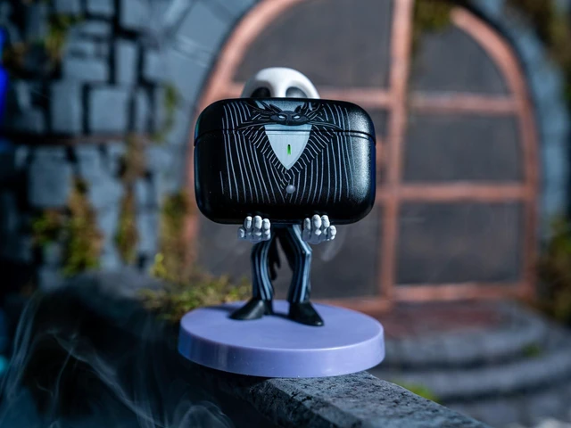 Alt view image 3 of 5 - Buds Pro The Nightmare Before Christmas Jack Skellington Wireless Bluetooth EarBuds & Phone Holder - In Ear Headphones with Microphone, 28+ Hours Playtime, IPX4 Rated Active Noise Cancelling Ea