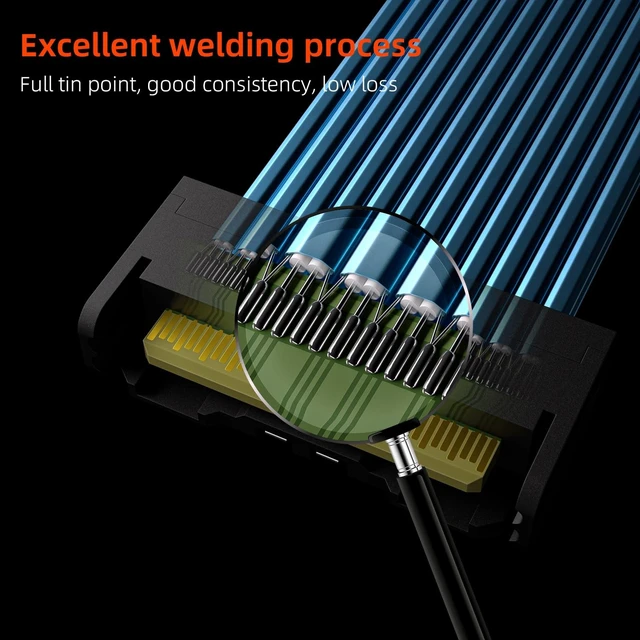Alt view image 4 of 5 - OIKWAN MCIO PCIE 5.0 74Pin Male SlimSAS 8i to MCIO 8i Mini Cool Edge IO High-Speed Extender Cable