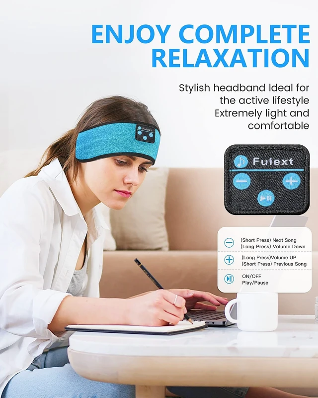 Alt view image 4 of 5 - Lavince Sleep Headphones Bluetooth,Lavince Sleeping Headphones Headband 10H Music,Soft Elastic Comfortable Sleep Headband,Birthday Gifts Christmas Stocking Stuffers for Men Women Father Husband Wife