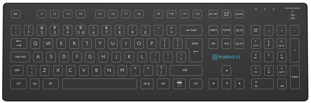 Main image of PUREKEYS Medical Keyboard Full Size Wireless Black