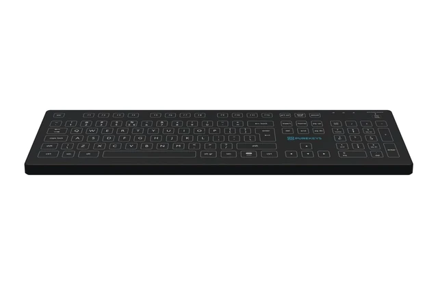 Alt view image 2 of 4 - PUREKEYS Medical Keyboard Full Size Wireless Black