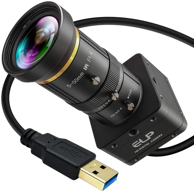 Main image of IFWATER Global Shutter USB3.0 Camera,60fps High Speed,5MP 2592x1944 HD,10X 5-50mm Manual Varifocal Lens,Motion Capture for Industrial Machine Vision,Golf Swing Plug & Play Multi-System Compatible