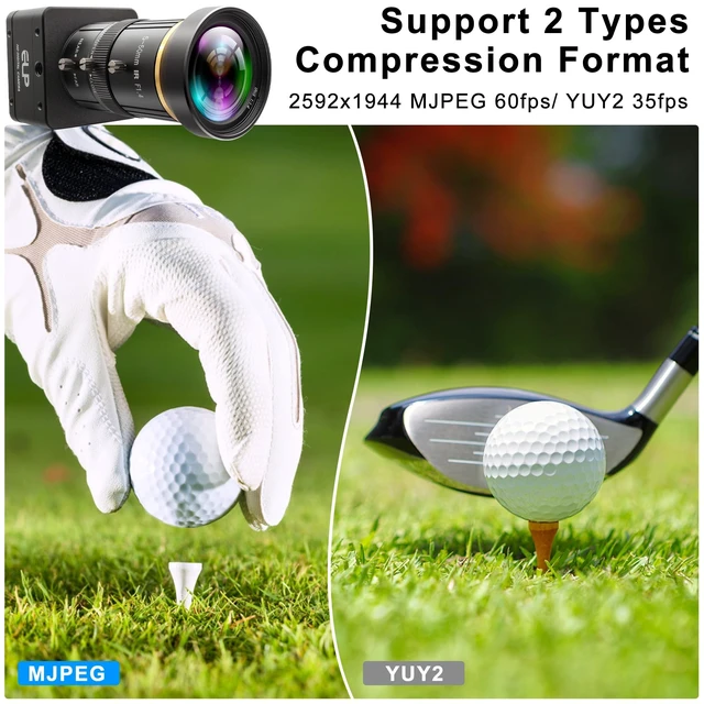 Alt view image 5 of 5 - IFWATER Global Shutter USB3.0 Camera,60fps High Speed,5MP 2592x1944 HD,10X 5-50mm Manual Varifocal Lens,Motion Capture for Industrial Machine Vision,Golf Swing Plug & Play Multi-System Compatible