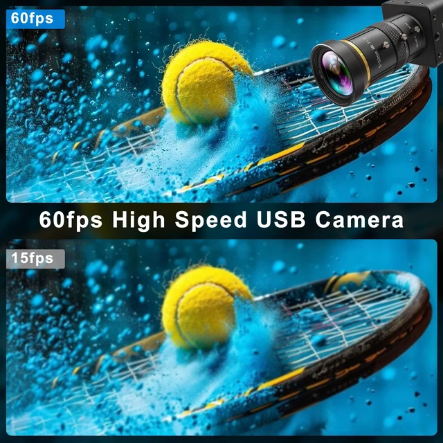 Alt view image 2 of 5 - IFWATER Global Shutter USB3.0 Camera,60fps High Speed,5MP 2592x1944 HD,10X 5-50mm Manual Varifocal Lens,Motion Capture for Industrial Machine Vision,Golf Swing Plug & Play Multi-System Compatible