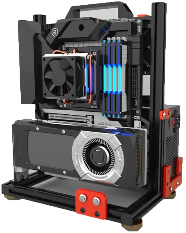 Alt view image 4 of 5 - Aluminum Alloy Open Case Gaming Computer Chassis Desktop Bracket Water Cooling Box Eatx Personality Creativity