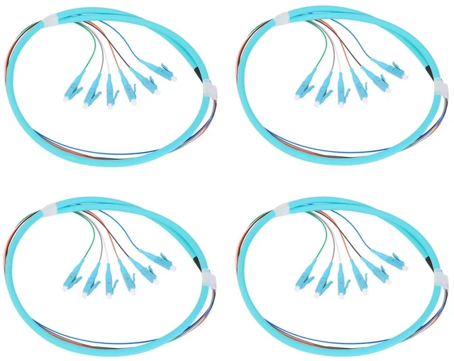 Main image of GESD 4PACK LC-OM3 6 Pigtail 6 Strand Multimode OM3/OM4 50/125 LC-UPC Fiber Pigtail, 1.5 Meter