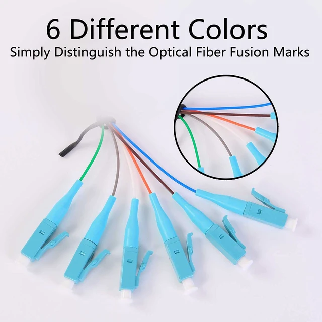 Alt view image 3 of 5 - GESD 4PACK LC-OM3 6 Pigtail 6 Strand Multimode OM3/OM4 50/125 LC-UPC Fiber Pigtail, 1.5 Meter