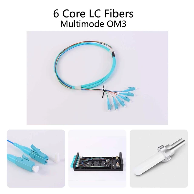 Alt view image 5 of 5 - GESD 4PACK LC-OM3 6 Pigtail 6 Strand Multimode OM3/OM4 50/125 LC-UPC Fiber Pigtail, 1.5 Meter