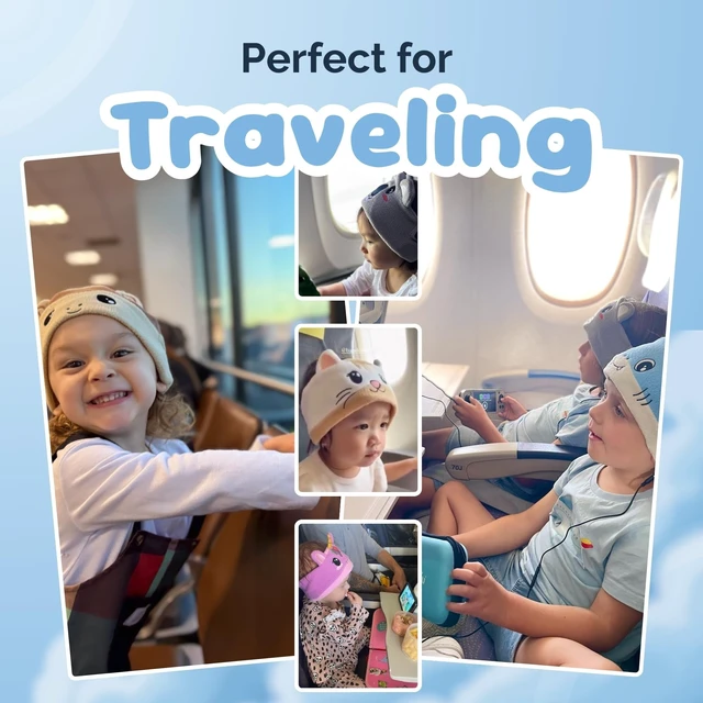 Alt view image 2 of 5 - Bandou 3.0 - Original Toddler Headphones, Kids Headband Headphones - Bluetooth Wireless Headband - Comfortable Headphones for Plane - Safe Volume Limit - Adjustable, Travel, School, and Sleep (