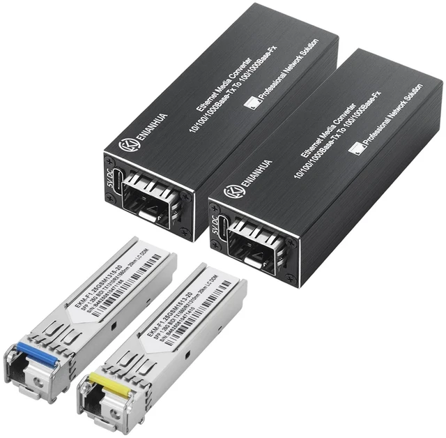 Main image of ENIANHUA A Pair of 1.25G BiDi Fiber Ethernet Media Converter, PoE Powered