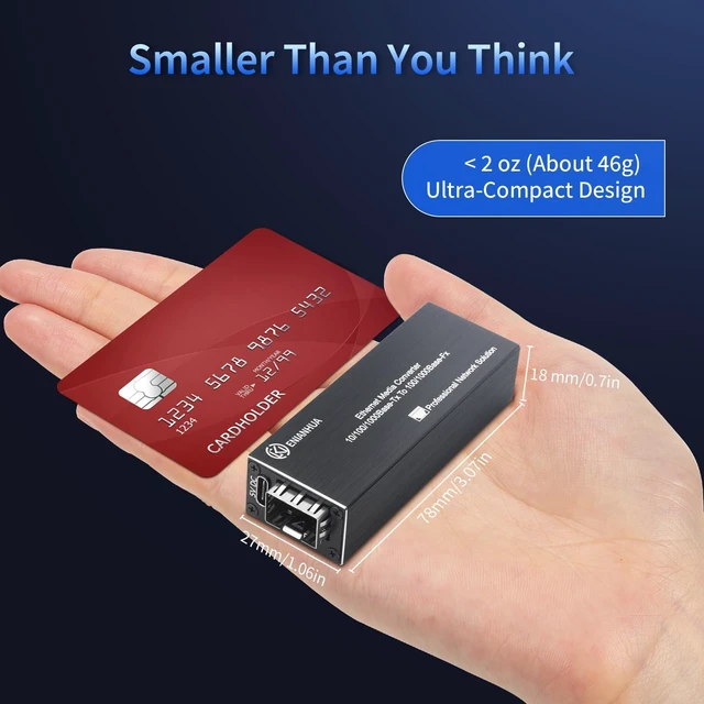 Alt view image 5 of 5 - ENIANHUA A Pair of 1.25G BiDi Fiber Ethernet Media Converter, PoE Powered