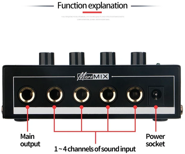 Alt view image 4 of 5 - HSCLPM Headphone Amplifier, HA400 4-Channel Metal Stereo Audio Amplifier, Mini Earphone Splitter W/DC 12V Power Adapter, for Sound Mixer PC Guitar Studio Stage (White)