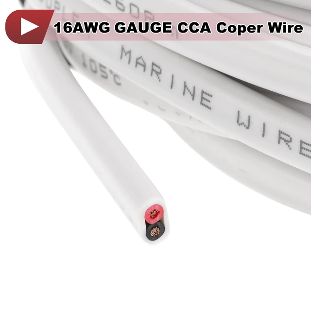 Alt view image 5 of 5 - HEROFFIX 1 Pcs Ground Wire Fully Insulated& Soft Touch Jacket Power Wire 16AWG 30ft White OFC