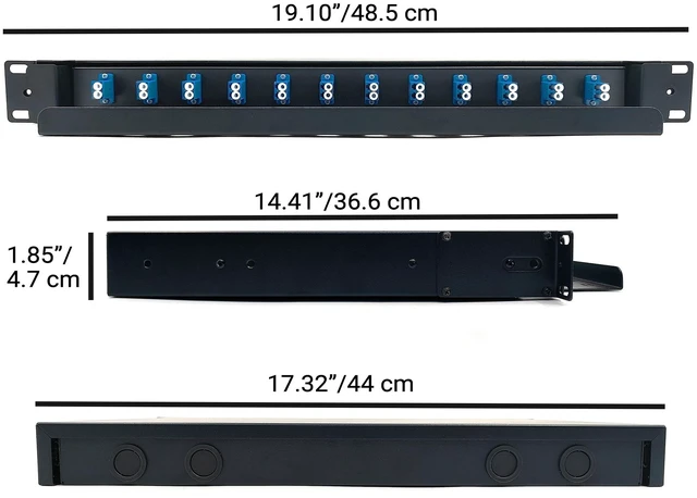 Alt view image 4 of 5 - Duogalia LC-SM 12 Duplex 24 Port Rack Mount Enclosure Box with Splice Trays (Drawer Type Design, Includes 1.2 Meter Pigtail and 12pcs Coupler) Fits for 19" Racks Cabinet