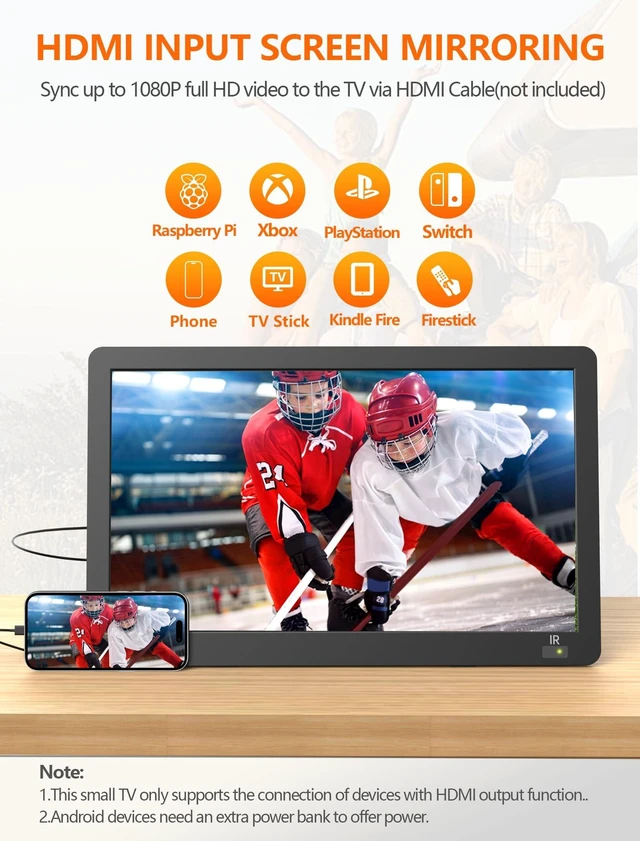 Alt view image 2 of 5 - NORTHING 14.2" Portable TV with Antenna,1080P Rechargeable TV