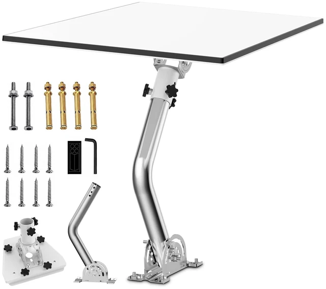 Main image of Gen 3 Wall Mount for Starlink, Aluminum Pipe Adapter, Adjustable Tilt Angle