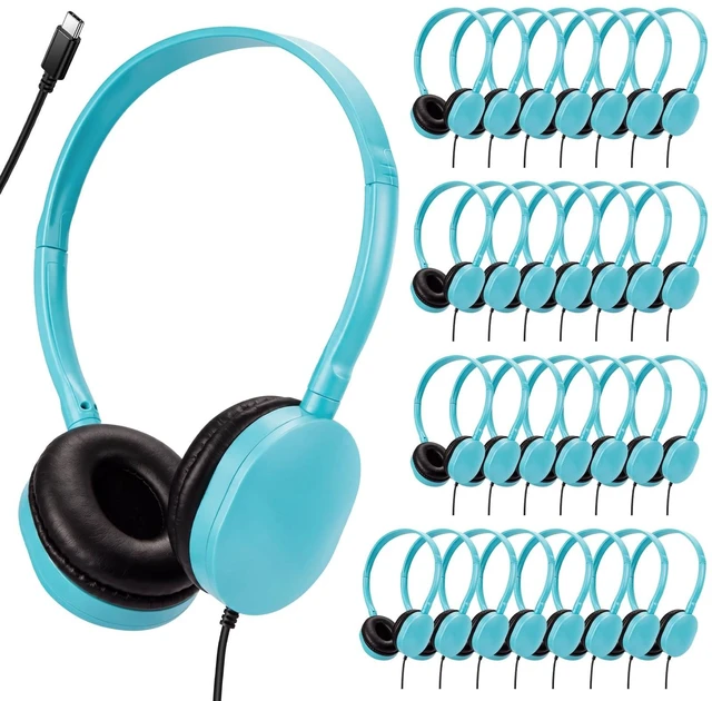 Main image of ZHENWAY USB-C Headphones Bulk, 20-Pack, Blue