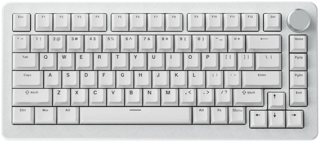 Main image of DrunkDeer A75 Pro Rapid Trigger Mechanical Gaming Keyboard HE Hall Effect Silent Magnetic Switch Adjustable Actuation PBT Keycap Cherry Profile RGB 75% 82 Keys ANSI Wired with Knob, White