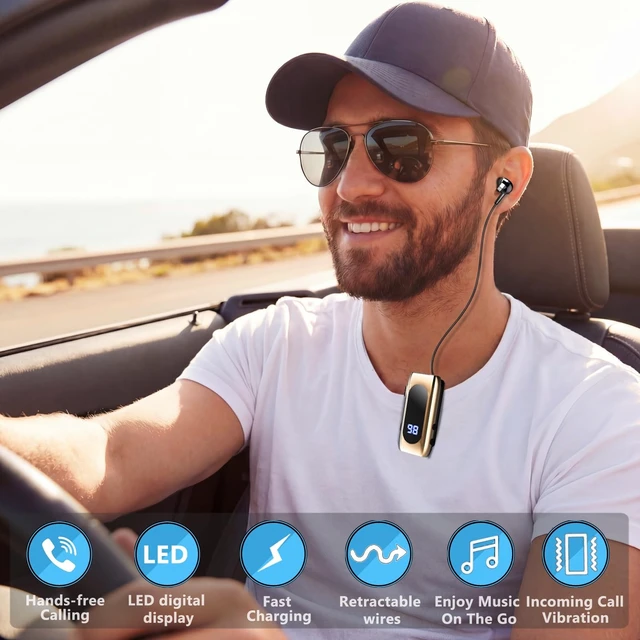 Alt view image 2 of 5 - TOPEPOP Wireless Headset Wireless Headphones Handsfree Call Wireless Earpiece Noise Cancellation Earbud Earphones Mic Compatible with Cell Phones Car Driver Trucker Business Offic