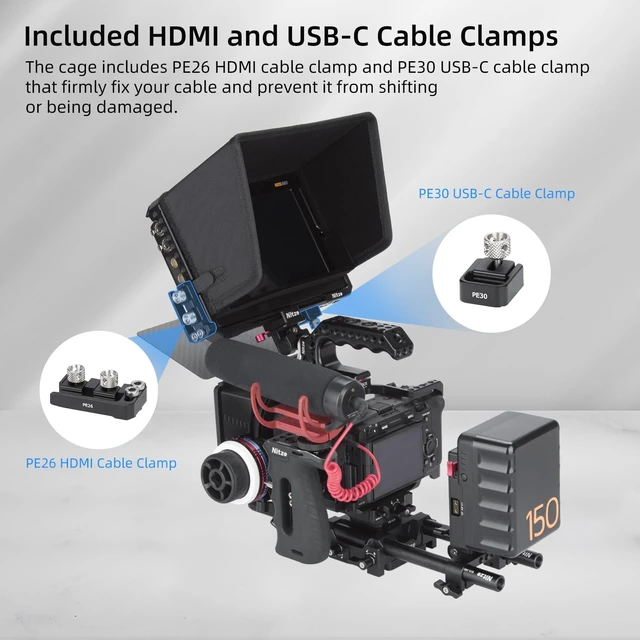Alt view image 3 of 5 - Nitze Cage for Blackmagic Design Video Assist 7" 12G Monitor - JT-B02B
