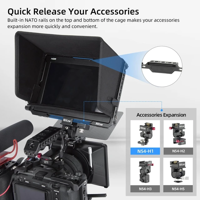 Alt view image 5 of 5 - Nitze Cage for Blackmagic Design Video Assist 7" 12G Monitor - JT-B02B