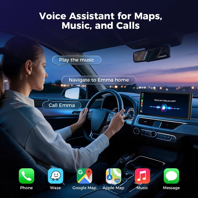 Alt view image 3 of 5 - 9.26" Wireless CarPlay Screen with 4K+1080P Dual Dash Cam Front and Rear