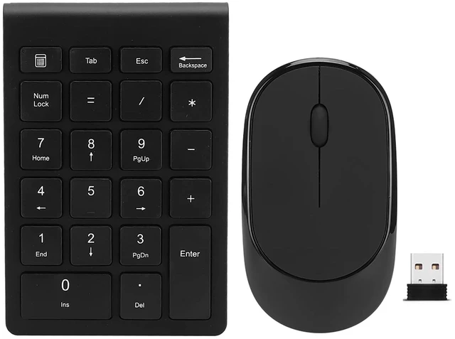 Main image of LICAEVEY Wireless Number Pad and Mouse Combo, Portable Ultra Slim 2.4G 22-Key USB Wireless Numeric Keypad and Mouse Set for Notebook