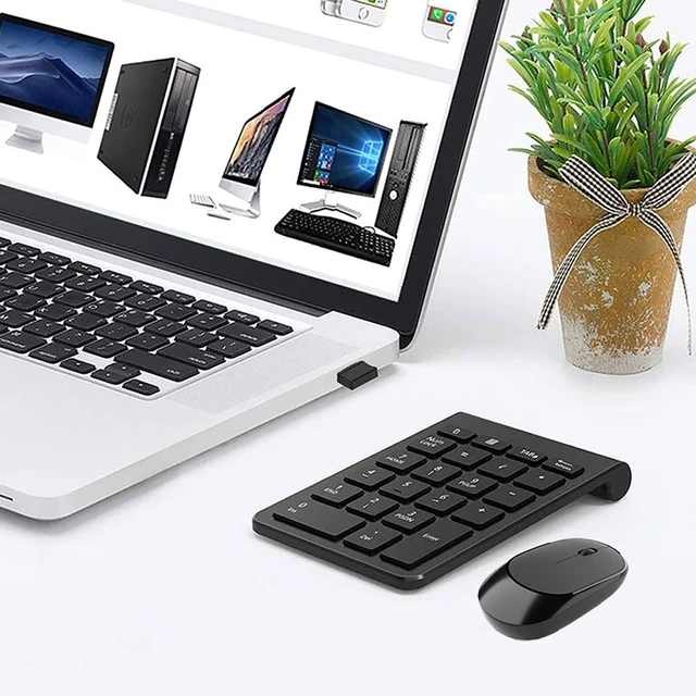 Alt view image 5 of 5 - LICAEVEY Wireless Number Pad and Mouse Combo, Portable Ultra Slim 2.4G 22-Key USB Wireless Numeric Keypad and Mouse Set for Notebook