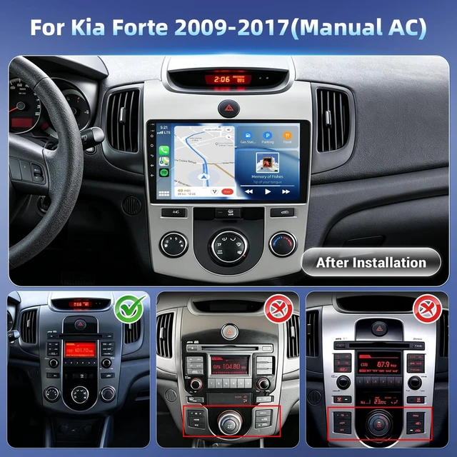 Alt view image 2 of 5 - 4Core+64G Android Car Radio for Kia Forte 2009-2017(Manual AC)
