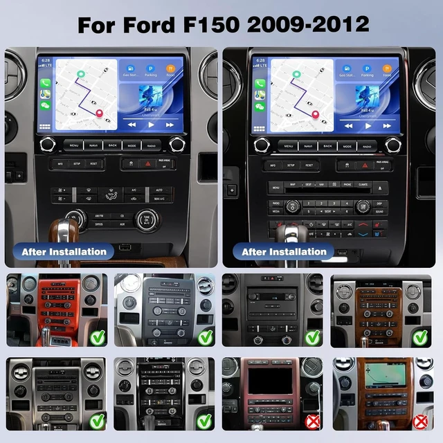 Alt view image 2 of 5 - 4+64G 9" Car Radio for 2009 2010 2011 2012 Ford F150 Carplay Stereo