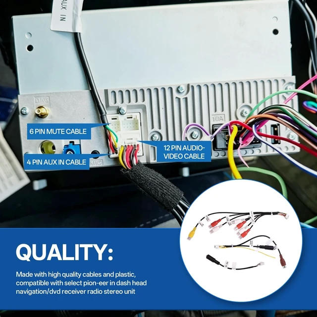 Alt view image 4 of 5 - HQLDMYGS XT91920 RCA Harness Cord Assembly,Complete 3-Piece Kit