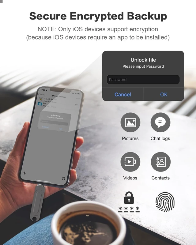Alt view image 4 of 5 - 512GB Qainerly Photo Stick for Phone Flash Drive,4in1 Memory Stick for Photos and Videos USB Stick External Storage Compatible for iPhone/iPad/Android/PC
