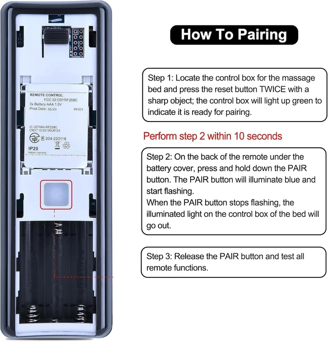 Alt view image 2 of 4 - FQOUG RF258C Adjustable Bed Remote Control Replacement for Serta Motion Perfect II III, Ergomotion V330 V400 E6, Okin 79016 76398 Adjustable Bed Base