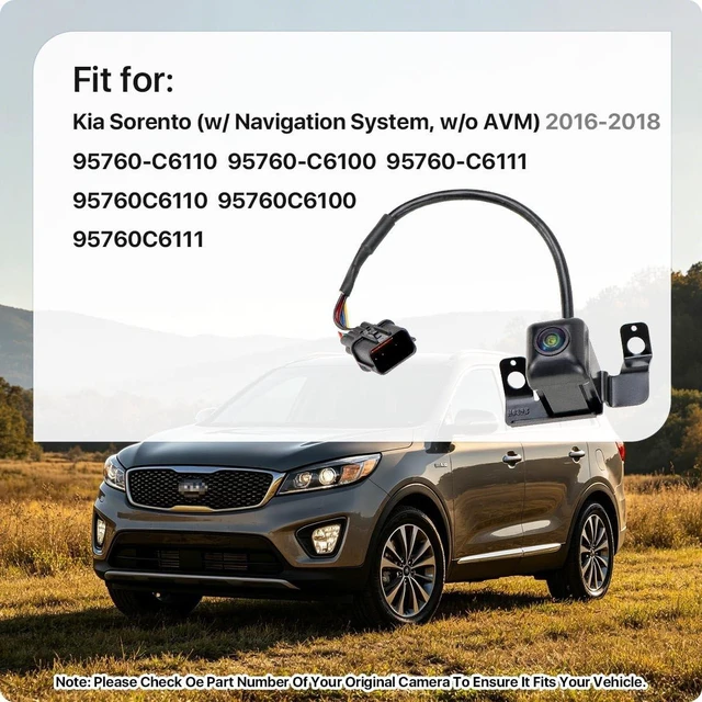 Alt view image 2 of 5 - 95760-C6110 Rear View Camera Replacement for Kia Sorento w/o AVM, w/Navigation System 2016-2018, OE Backup Cam Replaces 95760-C6100 95760-C6111 95760C6110 95760C6100 95760C6111 by GreenYi