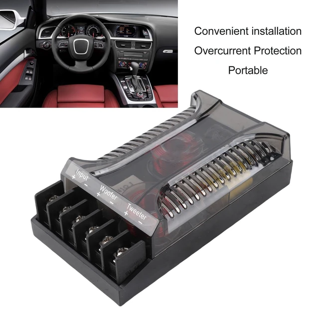 Alt view image 3 of 5 - WQAPVHBG 2Pcs 2 Way Crossover, 300W 12V Audio Speaker Crossover, Universal Car Speaker Frequency Divider, Metal Speaker Tweeter Crossovers with ABS Housing, Black, 4.72 x 2.7 x 1.4in