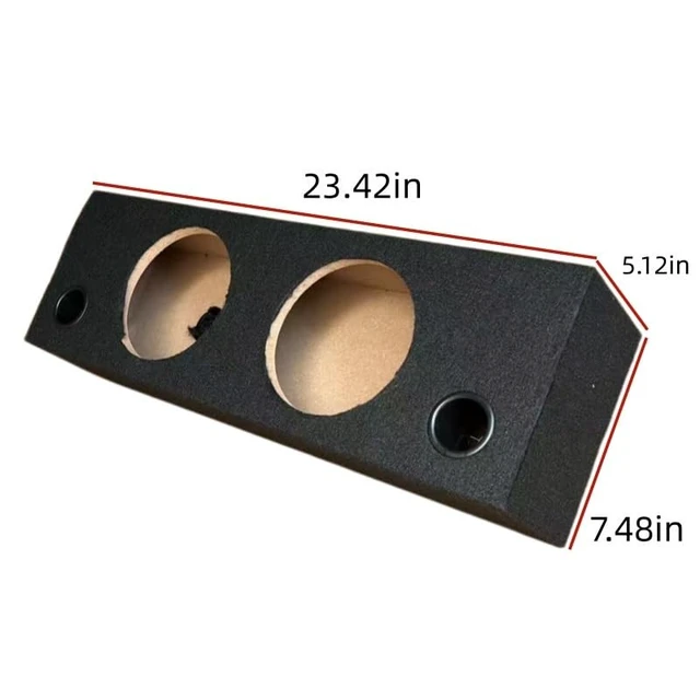 Alt view image 4 of 5 - Dual 6.5 Inch Car Audio Subwoofer Enclosure Box, Sealed, Carpet Covered, Black and Gray (Black)