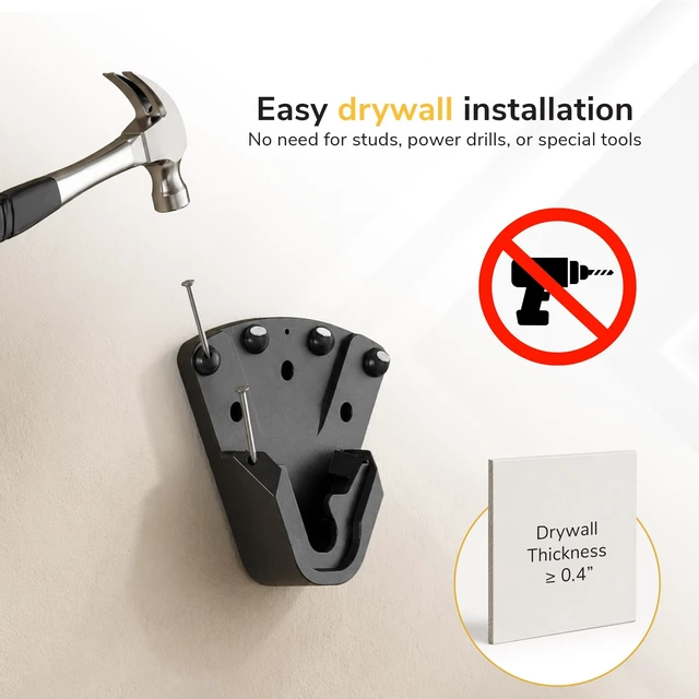 Alt view image 3 of 5 - Mount-It! No Stud Studless TV Wall Mount for 32100" TVs up to 165 lbs, No Drill Drywall Bracket, Universal VESA, Low Profile 0.94"