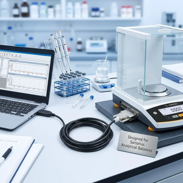 Alt view image 5 of 5 - Pidwaok FT232RL USB to RS232 DB25 Male Cable 1.8m for Sartorius Analytical Balance BSA CPA CP GC GP Series Serial Communication Adapter
