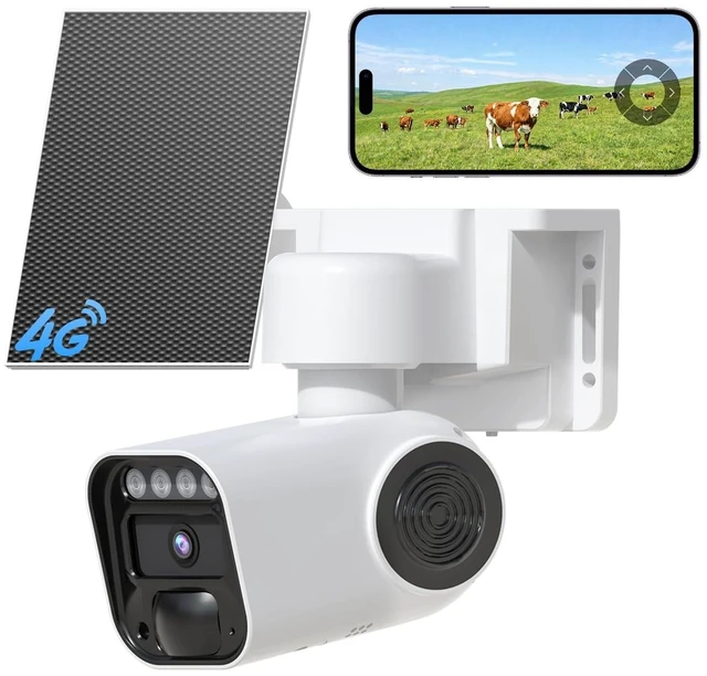 Main image of runofast 4G LTE Cellular Security Cameras, Solar Powered, No WiFi Needed, Outdoor Wireless, Built-in eSIM Card, Color Night Vision, 2K PTZ Live View, Motion Detection, 2-Way Audio