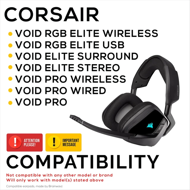 Alt view image 2 of 5 - Hybrid Earpads for Corsair Void RGB Elite Wireless, RGB Elite USB, Elite Surround, Elite Stereo, Void Pro & More - Cooling Gel, Super Soft Fabric & Thicker Memory Foam, Additional Comfort