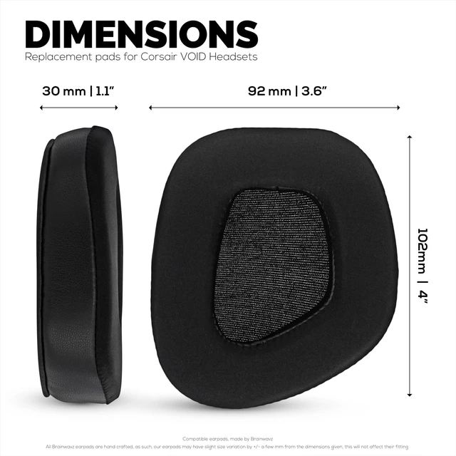 Alt view image 5 of 5 - Hybrid Earpads for Corsair Void RGB Elite Wireless, RGB Elite USB, Elite Surround, Elite Stereo, Void Pro & More - Cooling Gel, Super Soft Fabric & Thicker Memory Foam, Additional Comfort