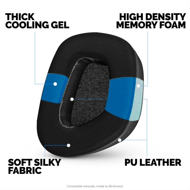 Alt view image 3 of 5 - Hybrid Earpads for Corsair Void RGB Elite Wireless, RGB Elite USB, Elite Surround, Elite Stereo, Void Pro & More - Cooling Gel, Super Soft Fabric & Thicker Memory Foam, Additional Comfort