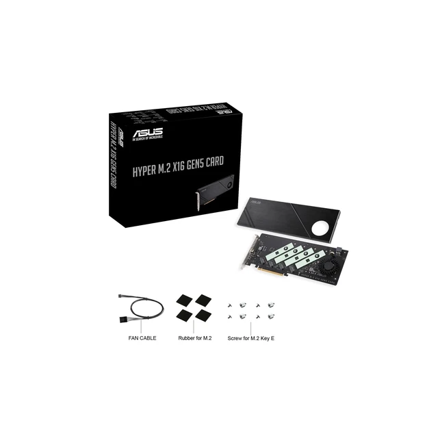 Alt view image 2 of 5 - ASUS Hyper M.2 x16 Gen5 Card (PCIe 5.0/4.0) Supports Four NVMe M.2 (2242/2260/2280/22110) Devices up to 512 Gbps for AMD and Intel Platform RAID Functions.