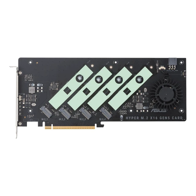 Alt view image 4 of 5 - ASUS Hyper M.2 x16 Gen5 Card (PCIe 5.0/4.0) Supports Four NVMe M.2 (2242/2260/2280/22110) Devices up to 512 Gbps for AMD and Intel Platform RAID Functions.