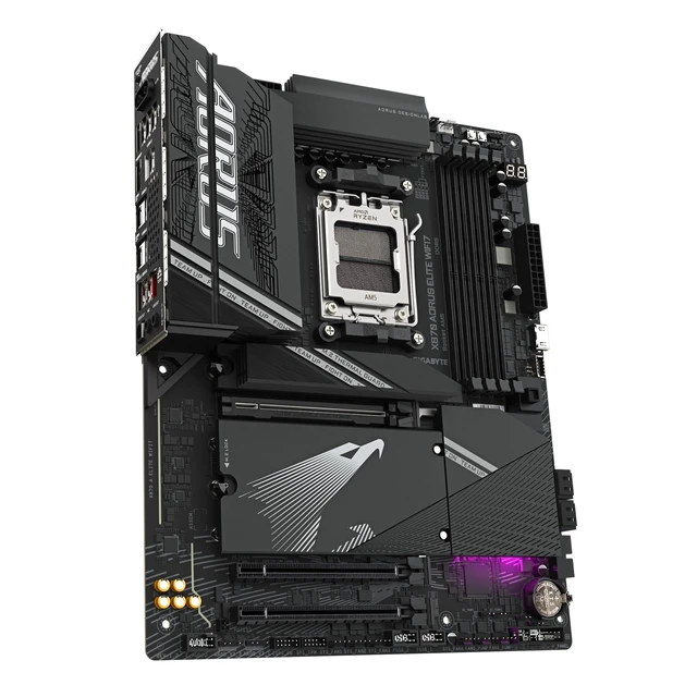 Alt view image 3 of 5 - GIGABYTE X870 AORUS Elite WIFI7 Motherboard - Supports AMD Ryzen 9000 CPUs, 16+2+2 Phases VRM, up to 8000MHz DDR5 (OC), 3xPCIe 5.0, Wi-Fi 7, 2.5GbE LAN, USB 4