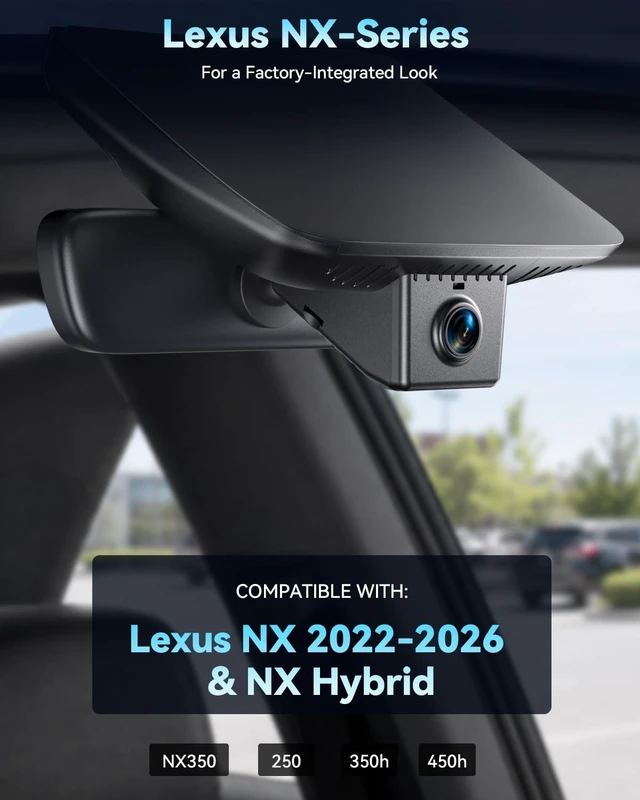 Alt view image 2 of 5 - OVAMAN 4K STARVIS 2 OEM Dual Dash Cam for 2022-2026 Lexus NX 350/350h/450h+