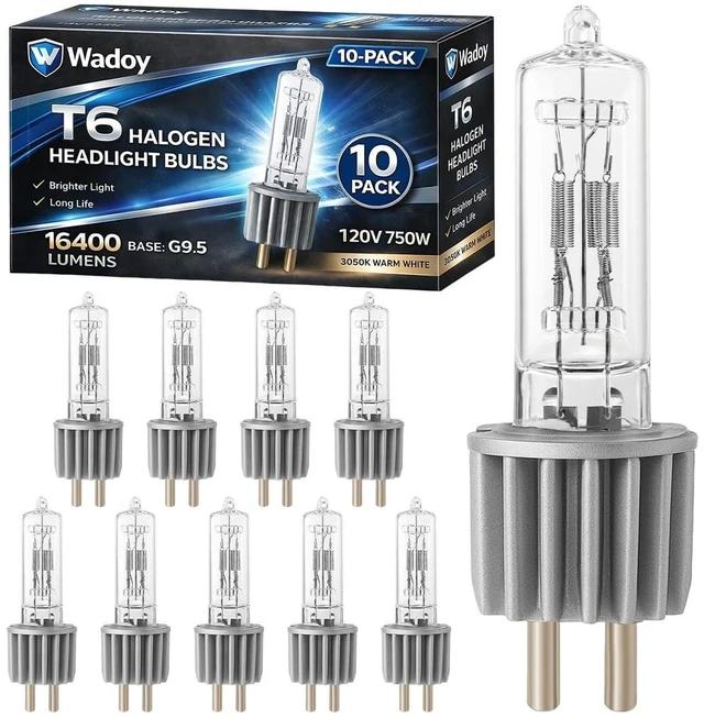Main image of HPL 750/120/X Halogen Lamp Bulbs 10 Pack, 54611 750W 120V T6 Stage Lights